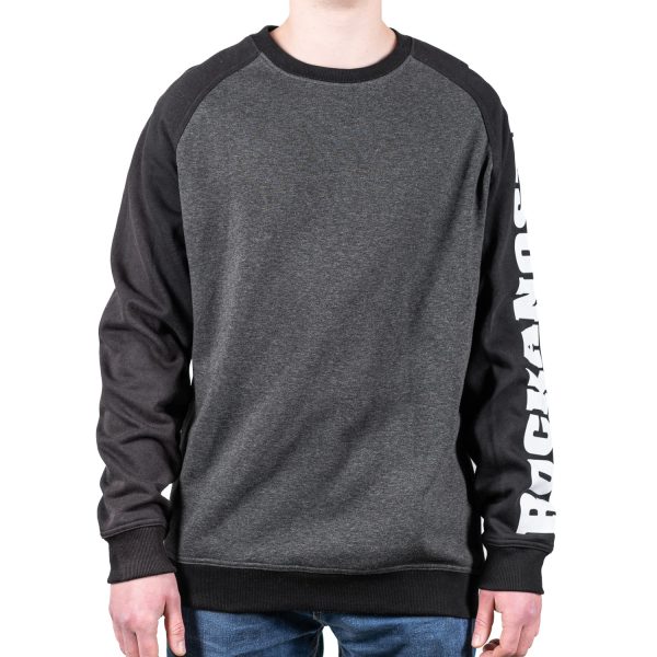 Crewneck schwarz/grau für Männer, mit Blockschrift – Bild 2