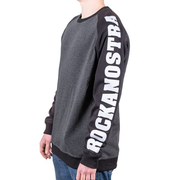 Crewneck schwarz/grau für Männer, mit Blockschrift – Bild 3